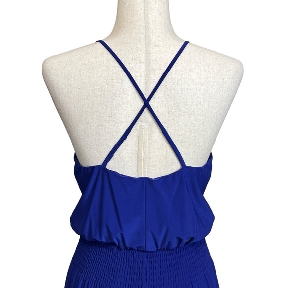 Vince Camuto Empire Waist Cross Strap Maxi Dress. Indigo Blue Size 4 #1364 - Picture 3 of 6
